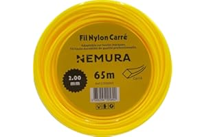 EXPERT MOTOCULTURE Fil Débroussailleuse Carré Ø: 2,00mm, L: 65m - Haute durabilité - Qualité professionnelle - Nemura