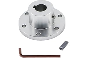 MiJunHD Aluminum Alloy Flange Coupling, 14 mm Inner Dia with Locking Key Slot, Flange Shaft Connector for Connecting Motor and Wheel DIY Model RC Parts (1Piece）