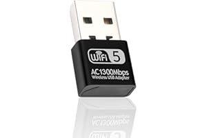 AIGOLINK Adaptador WiFi USB 1300Mbps, Tiny Antena Wi-Fi para PC, Doble Banda con USB 3.0 y Señal Potente, Receptor WiFi Dongle Soporta Windows 11/10/ XP/Vista/7/8/8.1 Mac OS X 10.6-10.15