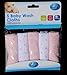 5 baby wash cloths (pink and white)