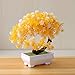 Produktbild fsttm88 Pflanzen Bonsai Blumen Kunststoff Ornamente Tabelle Home Decor Gefälschte Kleine Topf Garten Hotel Baum Topf Künstliche Simulation(Gelb)