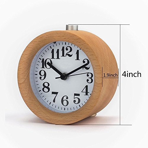 Holz Wecker WAYCOM Alarm Clock – Handgemachte Tischuhr – Snooze Buchenholz mit Nachtlicht - 2