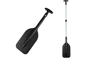 FIORKY Pala de kayak, Pala telescópica, Remo plegable, Pala de barco de rafting portátil retráctil, Pala de barco de plástico telescópica, Zapatillas de agua de kayak al aire libre, Accesorios de barco de seguridad pequeño