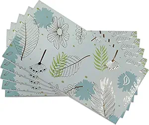 Jain Cards Gold Electroplated Special Sagan Envelopes (Sky Blue Floral) (Pack of 10 Pcs.)