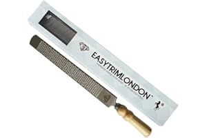EasyTrimLondon Hoof Rasp 14 inch, Horse Hooves Trimming Equine Farrier Tool Sharp Coarse Fine & Serrated Rasp Sides Fitted Wood Handle Equestrian Hoof Care Tool