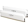 Crucial Pro DDR5 RAM 32GB Kit (2x16GB) 6000MHz CL36, Overclocking Gaming Memory, Intel XMP 3.0 / AMD EXPO, Computer Memory (PC) DDR5 32GB RAM, White - CP2K16G60C36U5W