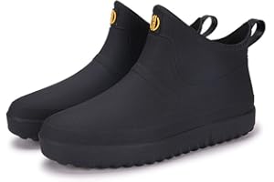 AONEGOLD Męskie gumowe buty przeciwdeszczowe wsuwane wodoodporne na niskim obcasie rurka PCW bardzo lekkie buty przeciwdeszczowe outdoorowe ogrodowe buty robocze