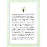 Taufgeschenk Junge | Personalisiertes Bild als Geschenk zur Taufe für Kinder und Babies in DIN A4 - Ideal als Gastgeschenk von Taufpaten