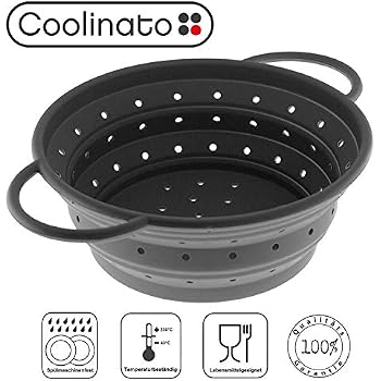 Itian Passoire Pliable Silicone XXL - Poignées Réglables Tous Éviers - Grande Capacité Rétractable