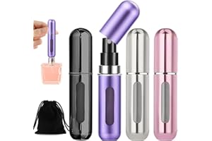 SUYIPCUS Vaporisateur Parfum Vide Flacon Voyage - 4 PCS Rechargeable Mini Parfum Atomiseur pour Voyage Bouteille Flacons de Parfum, Flacons et Vaporisateurs Vides (5ml)