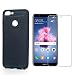 Produktbild Hülle Huawei P Smart, Ultra Slim TPU Case für Huawei P Smart, Etui Schale Hybrid Schutzhülle Kohlenstoff-fasern Tasche Weiche Silikon Cover Handyhülle Buntes TPU Shell + Panzerglasfolie in Blau