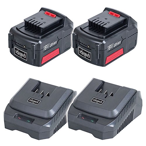 Scheppach Akku-Geräte Garten-XL-Set Rasenmäher 36 V, Heckenschere 18 V, Rasentrimmer 18 V inkl. 2 Stück 18V Li-Ion System-Akkus + 2 Stück Ladegeräte - 2