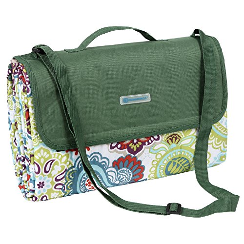 Songmics Picknickdecke Campingdecke maschinenwaschbar wärmeisoliert mit Tragegriff faltbar 195 x 150 cm GCM80M