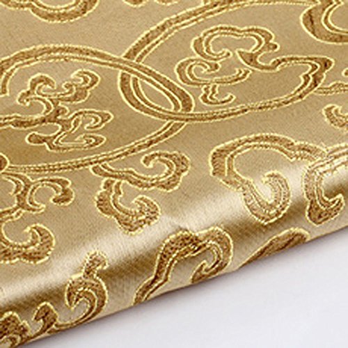 Brokatstoff Meterware Lila/Gold - Jacquard Dekostoff 1m X 140cm