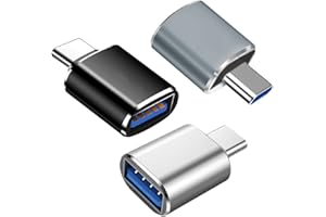 Mepsies Adaptador USB C a USB 3.0 (3 Piezas), Adaptador USB-C a USB-A OTG, USB Hembra a USB-C Macho Compatible con MacBook Pro, Samsung Galaxy, Teléfonos Tipo-C, Tabletas y Más (Negro/Plata/Gris)