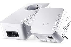 devolo dLAN 550 WiFi Starter Kit Powerline, WiFi Tramite Presa di Corrente, 1x Porta LAN, 2x Adattatore Powerlan, Adattatore di Rete PLC, Booster WiFi, Bianco