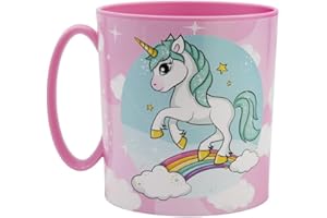 ALMACENESADAN, 5074 Tazza adatta al microonde, capacità 265 ml, prodotto riutilizzabile (unicorni)