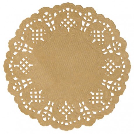 10 Stück Tortenspitzen / Spitzendeckchen aus Papier in braun - Vintage Stil - Durchmesser 10cm