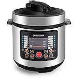 Crenova CR-38A 7-in-1 Mehrfach nutzbarer Programmierbarer Elektrischer Schnellkochtopf, Multikocher Digitaler 6Qt Dampfkochtopf | Edelstahl 1000W