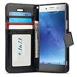 Xperia XZ Premium Hülle, J&D [Handytasche mit Standfuß] [Slim Fit] Robust Stoßfest Aufklappbar Tasche Hülle für Sony Xperia XZ Premium - Schwarz - 