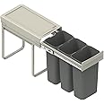 REJS RECYCLE BIN PULL OUT SOFT CLOSE KITCHEN WASTE BIN 300MM - 30 LTR (JC-604) (with front fixing brackets)