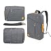 Produktbild WIWU 3 in 1 Schultertasche Handtasche Laptop Rucksack für 15 Zoll Schulrucksack Umhängetasche mit großem Laptopfach und Zubehörfächer passt Laptops Notebooks MacBooks (Grau, 15 Zoll)