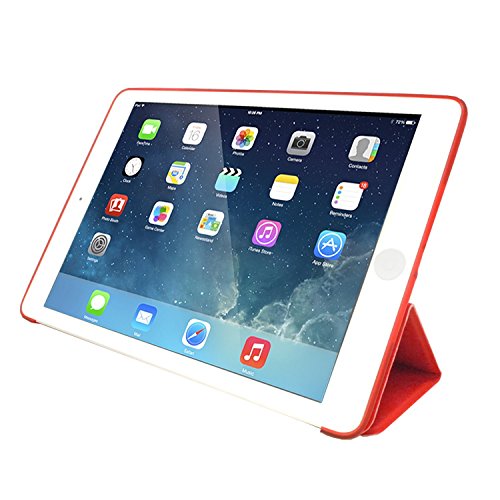 Khomo iPad Mini 1, 2, 3 Hülle Case Rot Rotes Gehäuse mit doppelten Schutz ultra dünn und leicht, Smart Cover – Dual Red - 5