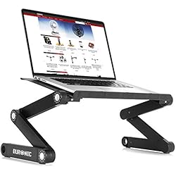 Duronic DML121 Mesa Ordenador Portátil Plegable Ergonómica de Aluminio - Soporte para Laptop, Tablet, Netbook, Libros - Mesa para Plegable Ordenador Extra Ligera Multifuncional - Pupitre Cama