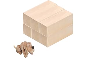 TSKDKIT 6 grandi blocchi di legno di tiglio, non finiti, set di legno morbido per intagliare principianti, hobby e professionisti (15 x 5 x 5 cm)