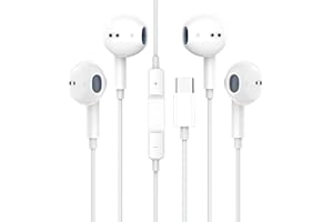 HLSHING 2 Pack USB C Kopfhörer für iPhone 17/16/16e/15 Pro Max/Plus Pad Pro In-Ear Ohrhörer mit Kabel Type C, Mikrofon, Lautstärkeregler für Galaxy S23 S22 S21 S20 A53 A54 A34 Google Pixel 8 7 One Plus