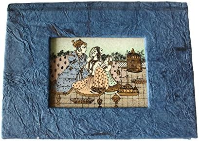 Splendid Indian Traditional Miniature Gemstone Painting on Glass Handmade Recycled Paper Address Book (Diary)