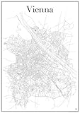 Wunderschönes Poster von Wien - Muster zeigt Straßenzüge als 