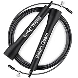 Befekt Gears Corde à Sauter, Jump Skipping Rope Réglable - Roulements à Billes en Acier,Poignées Antidérapantes et Câble Ajustable avec Sac de Rangement pour Fitness, Boxe,Double Unders,Crossfit,Gym