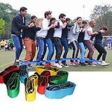 Conecte los pies de todos en dos "pies gigantes" y vaya a la línea de meta. Para divertirse más, es mejor pedir 2 piezas para tener dos equipos para tener una competencia.