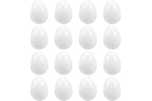 HOMSFOU Befüllbare Weiße Leere Plastikeier Für Ostereier 16 Stück Durchsichtige Eier Überraschungs-Blindei Jumbo- Süßigkeiten-Box Für DIY Ostern Hochzeit Party Gastgeschenke
