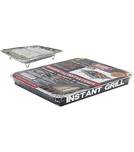Flambit Einweggrill to go, mit Anzüghilfe, Holzkohle, Aluschale, 6er Pack (6 x Grill) Garten