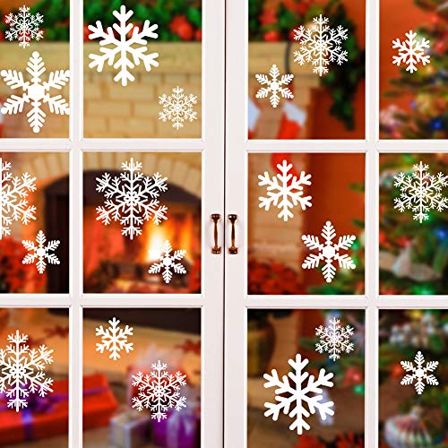 Pegatina Copo de Nieve de la Navidad, Calcomanías de Ventana de Copo de Nieve - PVC sin Adhesivo para Ventanas Vidrios Navidad Decoración
