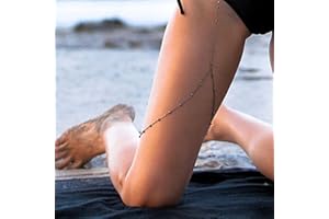 CARUFIN Curufin perle jambe chaîne cuisse chaîne argent corps chaîne plage rave fête bijoux corps accessoire pour femmes et filles