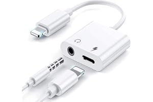 SOUTHWIRE [Apple MFi Certified] iPhone Headphone Adapter and Charging, 2in1 Lightning to 3.5 mm Aux Audio Headphone Connector Jack Dongle Adapter Compatible with iPhone iPhone 14/13/12/11/XS/XR/X 8/iPad white