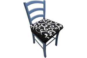 Russo Tessuti 6 Cuscini Sedie Cucina Coprisedia Imbottiti Tinta Unita Vari Colori Elastico-Nero