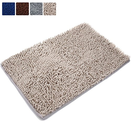Leefrei Anti-Rutsch-Beschichtung Badematte /Badvorleger /Badteppich / Duschvorleger (50X80cm, Beige)