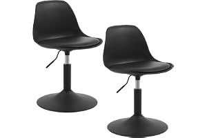 WOLTU Set med 2 Justerbar Pall Stol Arbetspall Kontorspall Matstol Småbordsstol Hemmakontor Kommersiell butik Multipurpose PU