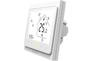 MOES Termostato Inteligente WiFi, Smart Life App Control Remoto para calefacción eléctrica16A Funciona con Alexa Google Home,Solo para Redes de 2.4Ghz,Requiere Cable Neutro