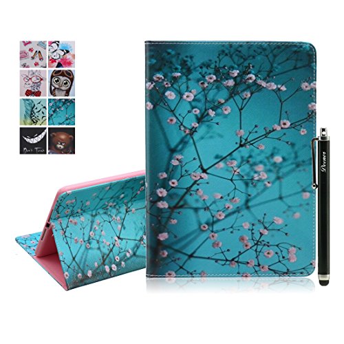 iPad Air Hülle, Deenor Bunt Painting und Stilvoll Brieftasche Tasche PU Leder Flip Protective Stand Tasche Schutzhülle Hülle für Apple iPad Air (2013 Version).[Peach Shadow]