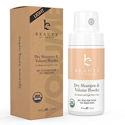 Organic Dry Shampoo Powder; for Instant Unwashed Volume and Style; Best for Light Blonde, Gray, White or Platinum Hair Colors; Clean, All Natural Scent Dry 'Poo for Those No Wash Days; 1.75oz