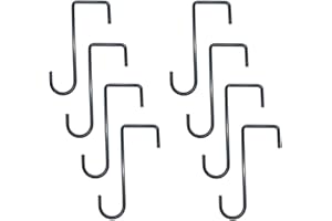 Zimjoy 8 Stück Zaunhaken,Garten Hängehaken Pflanze Kleiderbügel Gaderobenhaken,Küchenhaken für Gartendeko,zum Aufhängen von Pflanzen,Vogelfutterspendern,Laternen,Windspielenr（schwarz