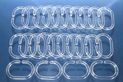 De-Plastik 5230 120 Duschvorhangringe / 60 x 40 mm / transparent / 24er Set - 2