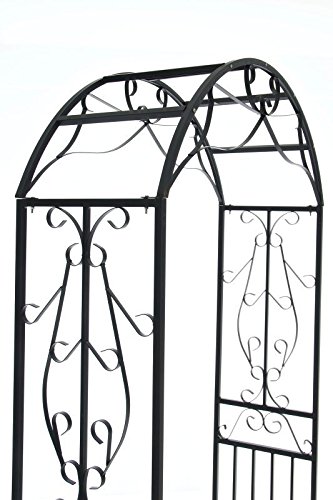 CLP Metall-Rosenbogen, prunkvoll, Eisen pulverbeschichtet, Höhe 220 cm, Breite 120 cm, Tiefe 44 cm schwarz - 4