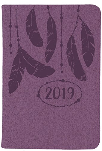 Download 2019 A7 Poche Agenda civil par Semaine en relief PU Diary- Semainier sur 2 pages Violet pailleté