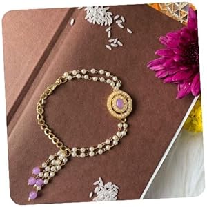 I Jewels Stylish Pearl Hanging Adjustable Bracelet For Bhabhi/Sister (R096-L)